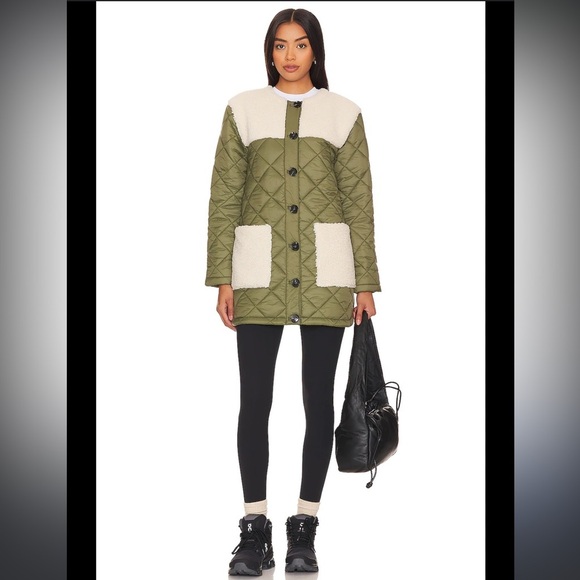 Central Park West Asher Puffer Jacket Olive Green Size XS - Picture 3 of 4